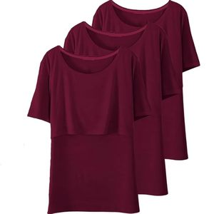 Camiseta de Maternidad Estampada para Lactancia, Cuello Redondo, Manga Corta, Corte Regular, Camisetas de Lactancia para Mamá - Product Image 2
