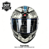 Casque de moto intégral personnalisé DOT Superfasty A01, nouveau, durable, léger en ABS, fermeture rapide, sécurité garantie