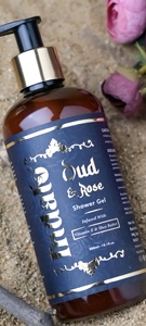 2025 Luxury Oud and Rose Gel de ducha Botella de 300ml Ingredientes herbales Producto refrescante e hidratante para el cuidado de la piel del baño - Product Image 2