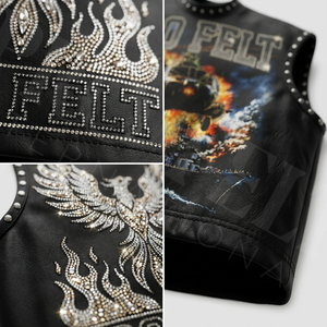 Camiseta sin mangas personalizada con gráfico de marca de diamantes de imitación, estilo urbano, corte holgado y moderno para verano - Product Image 4