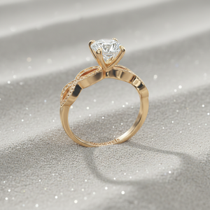 Bague de fiançailles vintage Infinity Stonewels plaquée or |   Diamant de laboratoire pour un style luxueux certifié - Product Image 3