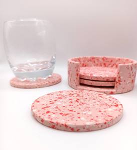 Sous-verres décoratifs en marbre rouge, napperons de table adaptés à la protection du comptoir de cuisine et à l'agencement quotidien de la table, en provenance d'Inde. - Product Image 2