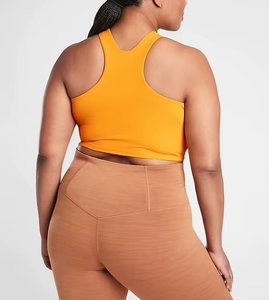 Top de Yoga Personalizado con Logotipo, Nuevo, Liso, Talla Grande, al por Mayor, Top Corto Acanalado sin Mangas para Mujer, para Gimnasio, Correr, Entrenamiento - Product Image 2