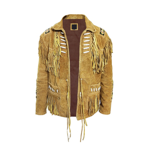 2026 <b>Long</b> Length Western Fringe <b>Men</b> Winter <b>Jacket</b> OEM Genuine Leather Fashionable Outerwear Suede Design - Product Image 1