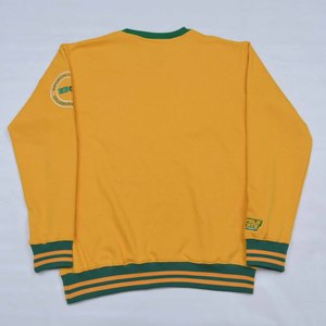 Premium Quality Custom Logo Yellow Green Letter Applique <b>Men</b> Sweatshirt Long Sleeve Crew Neck <b>Pullover</b> Hoodie for Campus Wear - Product Image 5