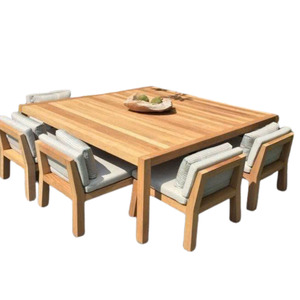 Outdoor Dining <b>Table</b> and Chairs 4/6/8 Seater Aluminum/<b>Wood</b> Frame <b>Garden</b> Furniture Set Custom Colors Vietnam Outdoor - Product Image 6