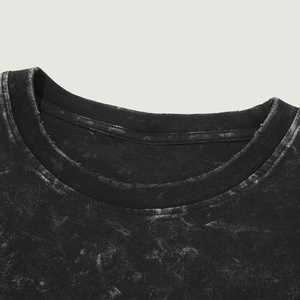 Camiseta Estilo Grunge con Lavado Ácido, Aspecto Vintage, Top de Algodón, Corte Holgado, Atuendo Informal, Prenda Esencial de Streetwear para Hombres y Mujeres - Product Image 2