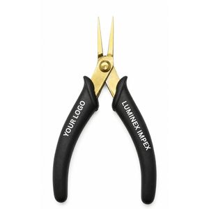 Pro Gold Tip Stainless Steel Black Handle Xurom Tweezers Nose <b>Pliers</b> Precision Fine Holding Tool Light Weight Smooth Jewelry - Product Image 3
