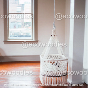 Columpio Colgante de Ratán de Alta Calidad, Elegante, Hamaca de Bambú, Cama Columpio, Cuna, Silla de Exterior con Cojín para Niños - Product Image 4