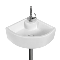 Robinet de lavabo mural CORNIA, forme triangulaire, à levier unique, design minimaliste, finition chromée polie, avec drain