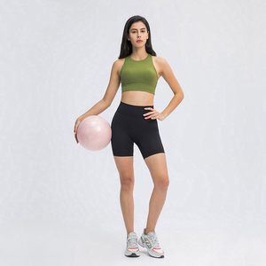 Sujetador deportivo para mujer, el más vendido, personalizado al por mayor, soporte medio, sin costuras, con logo frontal, transpirable, MOQ bajo - Product Image 6