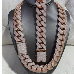 Customized iced moissanite <b>necklace</b> Rose gold plated tennis link Brilliant cut moissanite jewelry - Product Image 5