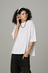 Wholesale High Quality Polyester/Cotton 180gsm Canvas <b>V</b>-neck Short Sleeve Regular <b>Fit</b> Boxy Unisex T-shirt Casual Men Digital - Product Image 4