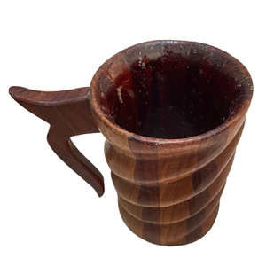 Taza de Madera de Lujo Ecológica Hecha a Mano con Asa para Café, Té, Cerveza - Uso Rústico en Cocina y Hogar - Product Image 1