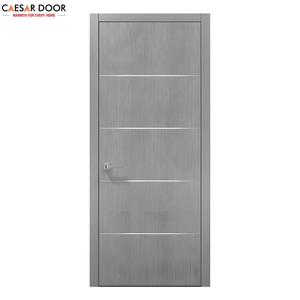 Porte intérieure pré-pendue en bois composite WPC durable, imperméable, finition mélamine, OEM/ODM personnalisable, appartement moderne, hôtel, villa - Product Image 2