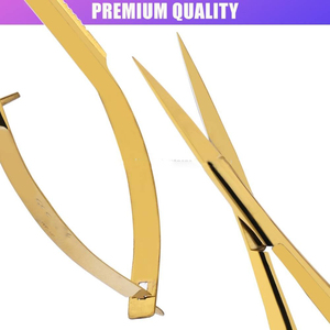 Tijeras de Acero Inoxidable Curvas Extra Afiladas Personalizadas para Extensión de Pestañas y Cejas, Tijeras de Resorte para Cutículas, para Diestros, Duraderas - Product Image 4