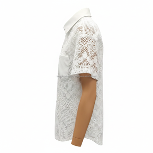 Men's Cuban Collar <b>Shirt</b> Printed Mesh Custom OEM Wholesale - Product Image 4