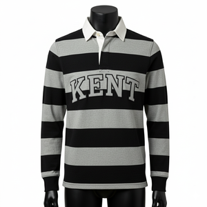 Maillot de rugby personnalisé en molleton de coton respirant pour broderie appliquée, manches longues, épais, pour hommes, OEM ODM, vente en gros - Product Image 5