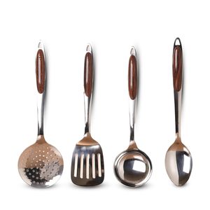 Stainless Steel Ladle <b>Spoon</b> Slotted Turner Skimmer Set of 4 Cooking Utensils Kitchen Serving Tools No Harmful Polish - Product Image 1