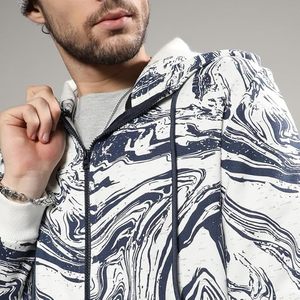 Sudadera con capucha de algodón grueso de alta calidad, personalizada, con cremallera completa, extragrande, de lujo, pesada, sin estampado. - Product Image 2