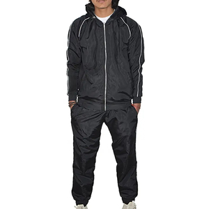 High Quality ODM OEM Customized <b>Men</b> Reflective Nylon Track Suit Winter Windbreaker Fleece Lined XL Sportswear Pakistan - Product Image 2