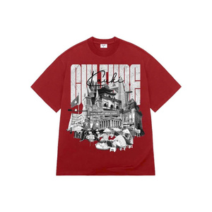 Camiseta Rosa Extra Grande para Hombre con Estampado Cultural, Estilo Urbano, Manga Corta, Cuello Redondo, Jersey de Algodón - Product Image 4