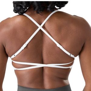 Soutien-gorge de sport blanc pour femme à bretelles croisées, respirant, idéal pour le fitness, l'entraînement, le yoga, la course et les activités sportives - Product Image 6