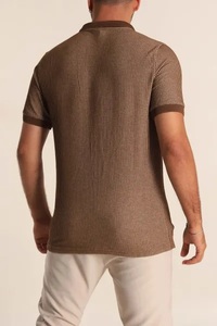 เสื้อถักลายทางแขนสั้นผู้ชาย ทรงปกติ สไตล์ลำลอง ผ้าฝ้าย 100% ระบายอากาศได้ดี ลายแบบสั่งทำได้ - Product Image 3