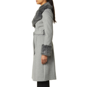 Nouvelle Arrivée Manteau Trench en Laine Croisé pour Femme avec Col en Fourrure Revers Manches Longues Chaud Hiver Mode Vêtement d'extérieur - Product Image 5