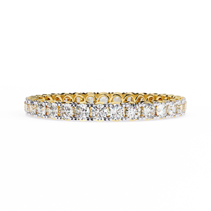 แหวนเพชรเต็มวงสำหรับผู้หญิง แหวนทองคำแท้ 14k สีเหลืองทอง ทรงกลมเจียระไนแบบบริลเลียนท์ แหวนหมั้นแบบคลาสสิก แหวนประดับเพชรแล็บโกรว์ - Product Image 4