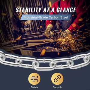 Catena a spirale zincata testata e certificata, 5/16'' x 92'', con due anelli rapidi per un utilizzo sicuro - Product Image 3