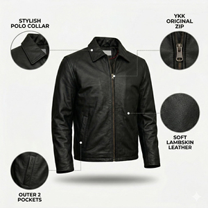Professional Grade Leather Fashion <b>Jacket</b> For Motorcycling Biker Style Genuine Leather Coat Protective <b>Thin</b> Skin Outerwear Gear - Product Image 3