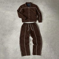 Traje de chándal personalizado de invierno con lavado ácido, pedrería, ecológico, estilo urbano, ligero, con capucha, cortavientos, totalmente estampado