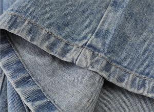 Pantalones Cortos de Mezclilla Desgastados para Hombre, Corte Recto, Rotos, Lavados, de Algodón, Casuales, de Verano, Cintura Media, con Cordón, Negros y Azules - Product Image 5