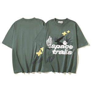 T-shirt imprimé en relief avec paillettes, fabriqué au Pakistan, prix de gros, design de logo personnalisé, t-shirt imprimé en relief pour hommes - Product Image 1