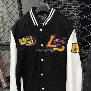 Veste en laine universitaire d'hiver pour hommes la plus vendue à col montant Logos personnalisés broderie fini chauffé coupe-vent - Product Image 3