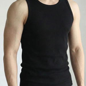 Men's Sleeveless O-Neck Knitted <b>Tank</b> <b>Top</b> Solid Color Casual Wear <b>White</b> Gray Black - Product Image 4