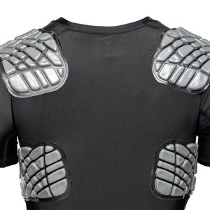 Camiseta de compresión acolchada de manga corta para hombre, protección de costillas en el pecho, capa base deportiva - Product Image 6