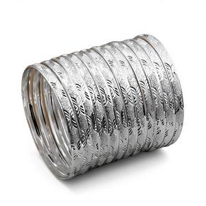 Wholesale Women's Silver Plated Brass Bangles-Traditional Fashion Party Wear 12 Piece <b>Set</b> Customized Size - Product Image 2
