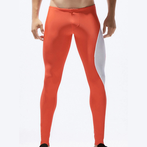 New Hot Sale Orange And White Strip <b>Men's</b> Athletic Leggings <b>For</b> Sportswear Quick Dry <b>Tight</b> Pants <b>for</b> <b>Compression</b> Leggings - Product Image 4