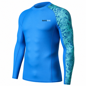 Rash Guard de Alto Rendimiento al por Mayor, Rash Guard Azul Personalizado, Nuevo Rash Guard - Product Image 1