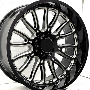 Rines Forjados Negros Cóncavos Profundos de 22, 24, 26 y 28 Pulgadas para GMC Sierra 2500/3500 HD, <span class=keywords><strong>Hummer</strong></span> <span class=keywords><strong>H2</strong></span>, Estilo H, Todoterreno, 8x170 - Product Image 2
