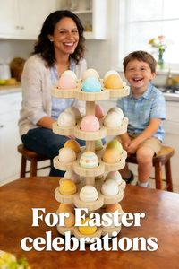 Rotating Pine Wooden <b>Egg</b> Holder 5-Tier Space Saving <b>Egg</b> <b>Storage</b> Rack 30 <b>Eggs</b> Capacity Kitchen Countertop Organizer Shelf - Product Image 6