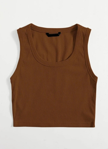 Women's Sporty Knitted Tank Top Crew <b>Neck</b> Solid Color Breathable Spandex Polyester Fit Workout Wear - Product Image 2