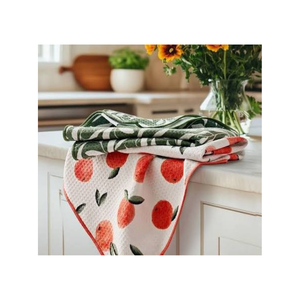 Essuie-tout de cuisine numérique imprimé fraises 100% coton 250 GSM écologique 50x70cm Vente en gros Exportateur d'usine indienne - Product Image 5
