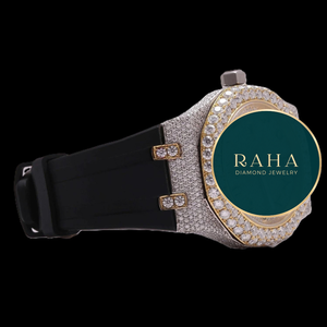 Reloj de Cuarzo Moissanite de Lujo RAHA, Caja de 40 mm, Cristal de Zafiro Analógico, Correa de Acero Inoxidable, Cierre de Pulsera con Números Romanos, Unisex - Product Image 3