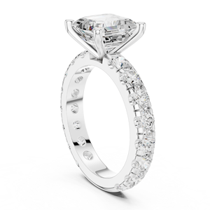 Elegant Design Asscher Cut Lab Grown Diamond <b>Ring</b> <b>Crafted</b> From 14K White Gold GRA Certified Wedding Jewelry For Women Gift - Product Image 4