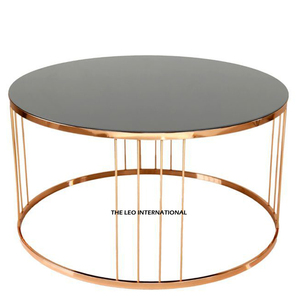 Table gigogne multifonction en métal avec plateau en verre transparent pour salon, chambre et bureau - Product Image 5
