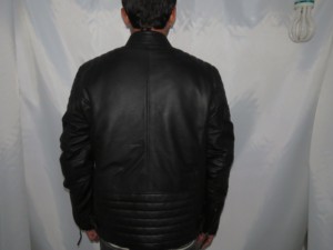 Chaqueta de motociclista de invierno para hombre, de cuero genuino negro, impermeable, ecológica, con hombros acolchados, cremallera de alta calidad, unisex. - Product Image 6