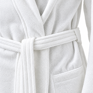 Robe longue en tissu éponge pour femmes, manches longues, col en V, couleur unie, 100% coton, style classique, lavable en machine, vêtements d'automne - Product Image 5